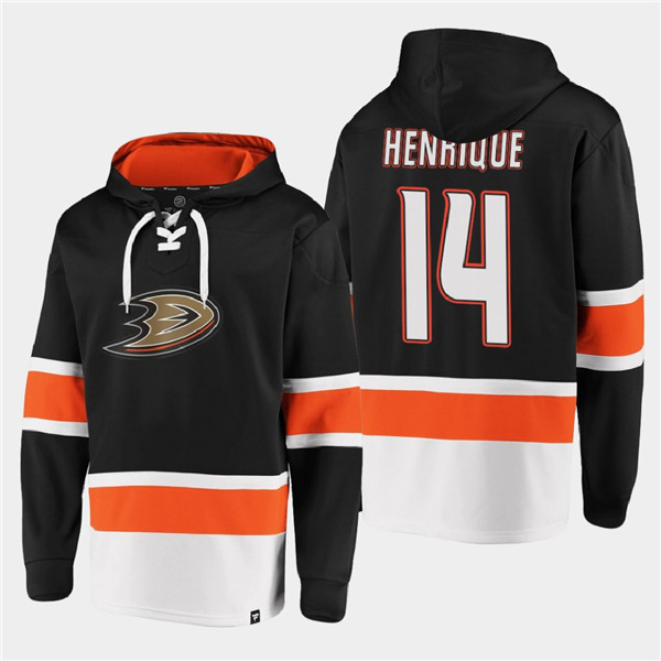 Men's Anaheim Ducks #14 Adam Henrique Black Ageless Must-Have Lace-Up Pullover Hoodie Men's Anaheim Ducks #14 Adam Henrique Black Ageless Must-Have Lace-Up Pullover Hoodie