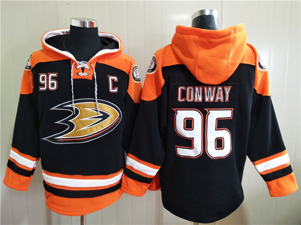 Men's Anaheim Ducks #96 Charlie Conway Black Ageless Must-Have Lace-Up Pullover Hoodie Men's Anaheim Ducks #96 Charlie Conway Black Ageless Must-Have Lace-Up Pullover Hoodie