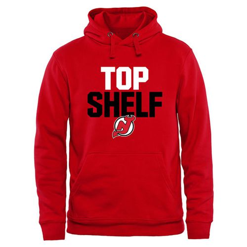 New Jersey Devils Top Shelf Pullover Hoodie Scarlet New Jersey Devils Top Shelf Pullover Hoodie Scarlet