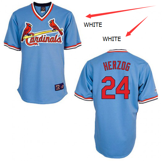 St. Louis Cardinals #24 Herzog White Customized Throwback Jersey St. Louis Cardinals #24 Herzog White Customized Throwback Jersey