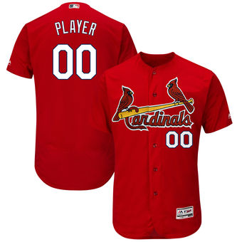 Men's St. Louis Cardinals Majestic Fashion Scarlet Flex Base Authentic Collection Custom Jersey Men's St. Louis Cardinals Majestic Fashion Scarlet Flex Base Authentic Collection Custom Jersey