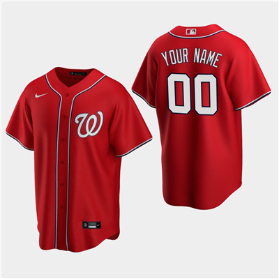 Men's Custom Washington Nationals Red Alternate Replica Jersey Men's Custom Washington Nationals Red Alternate Replica Jersey