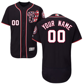 Men's Washington Nationals Majestic Alternate Navy Flex Base Authentic Collection Custom Jersey Men's Washington Nationals Majestic Alternate Navy Flex Base Authentic Collection Custom Jersey