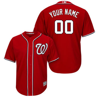 Men's Washington Nationals Majestic Red Cool Base Custom Jersey Men's Washington Nationals Majestic Red Cool Base Custom Jersey