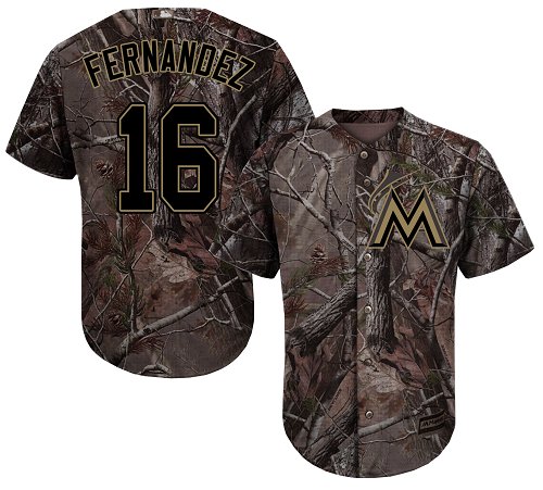 Marlins #16 Jose Fernandez Camo Realtree Collection Cool Base Stitched Youth Baseball Jersey