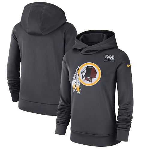 NFL Women's Washington Redskins Nike Anthracite Crucial Catch Performance Pullover Hoodie NFL Women's Washington Redskins Nike Anthracite Crucial Catch Performance Pullover Hoodie