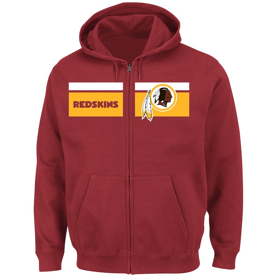 Washington Redskins Majestic Touchback Full Zip Hoodie Burgundy Washington Redskins Majestic Touchback Full Zip Hoodie Burgundy