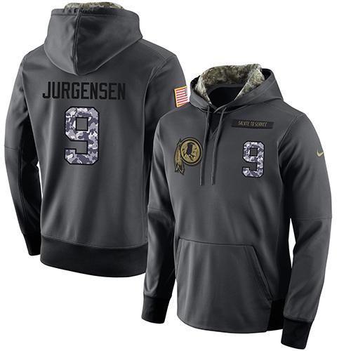 NFL Men's Nike Washington Redskins #9 Sonny Jurgensen Stitched Black Anthracite Salute to Service Player Performance Hoodie NFL Men's Nike Washington Redskins #9 Sonny Jurgensen Stitched Black Anthracite Salute to Service Player Performance Hoodie
