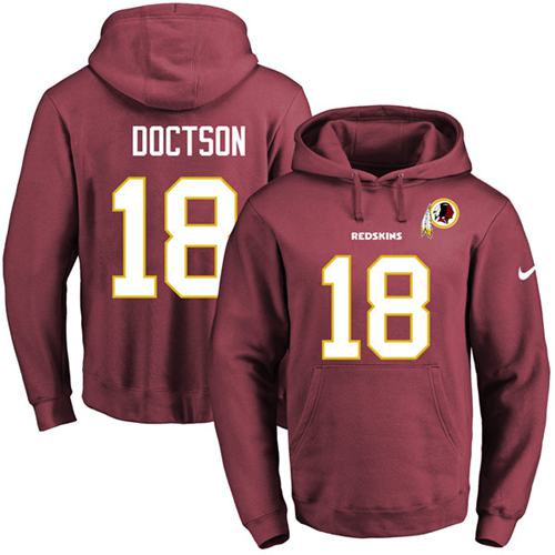 Nike Redskins #18 Josh Doctson Burgundy Red Name & Number Pullover NFL Hoodie Nike Redskins #18 Josh Doctson Burgundy Red Name & Number Pullover NFL Hoodie