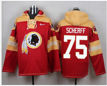 Nike Washington Redskins #75 Brandon Scherff Burgundy Red Player Pullover NFL Hoodie