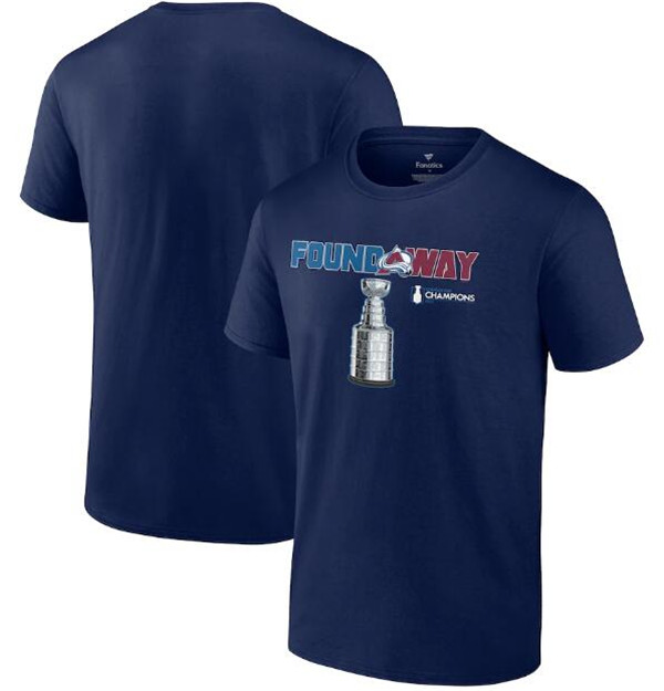 Men's Colorado Avalanche Navy 2022 Stanley Cup Champions Celebration T-Shirt Men's Colorado Avalanche Navy 2022 Stanley Cup Champions Celebration T-Shirt