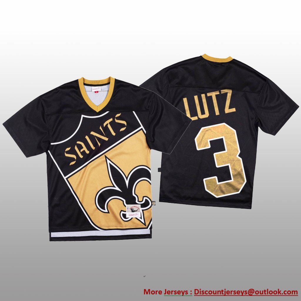 NFL New Orleans Saints #3 Wil Lutz Black Men's Mitchell & Nell Big Face Fashion Limited NFL Jersey