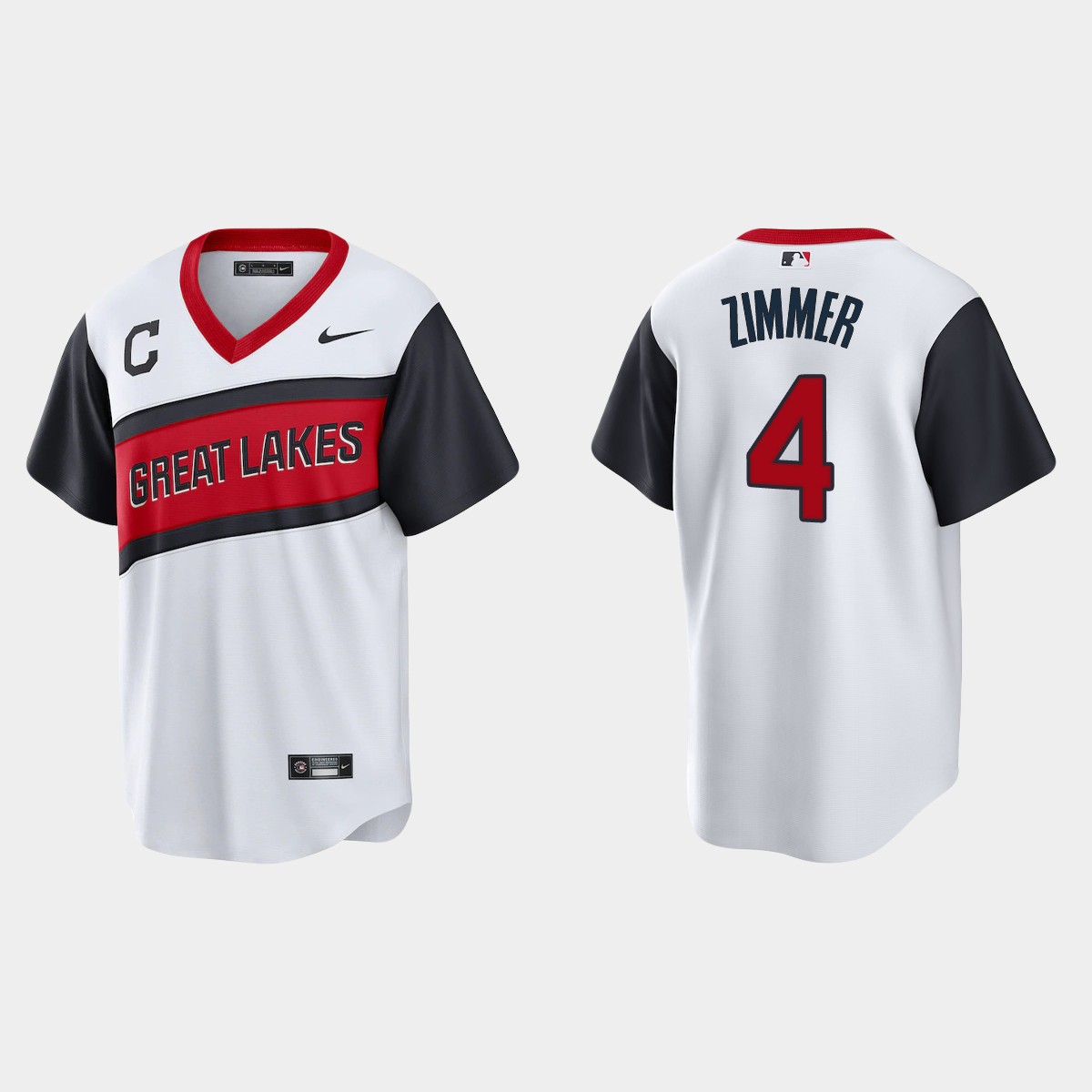 Cleveland Indians #4 Bradley Zimmer Men's Nike White 2021 Little League Classic Game MLB Jersey Cleveland Indians #4 Bradley Zimmer Men's Nike White 2021 Little League Classic Game MLB Jersey