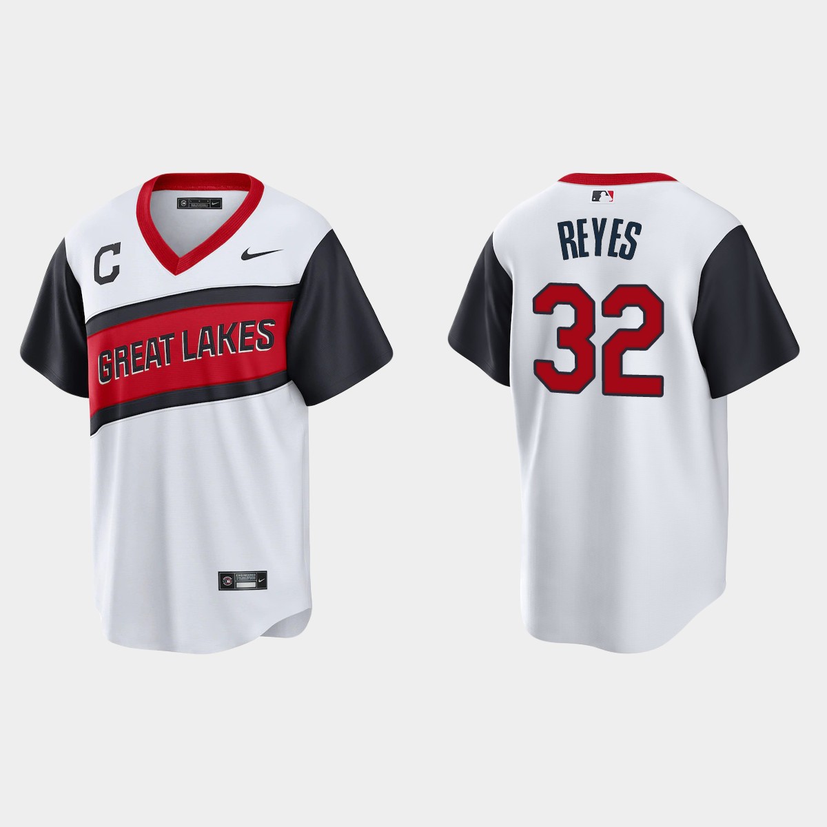Cleveland Indians #32 Franmil Reyes Men's Nike White 2021 Little League Class Game MLB Jersey Cleveland Indians #32 Franmil Reyes Men's Nike White 2021 Little League Class Game MLB Jersey