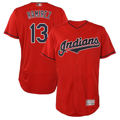 Indians #13 Hanley Ramirez Red Flexbase Authentic Collection Stitched Baseball Jersey Indians #13 Hanley Ramirez Red Flexbase Authentic Collection Stitched Baseball Jersey