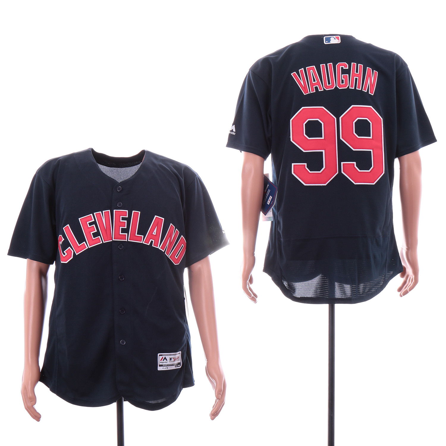 Indians 99 Ricky Vaughn Navy Flexbase Jersey Indians 99 Ricky Vaughn Navy Flexbase Jersey