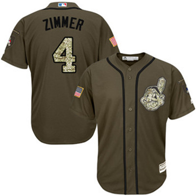 Indians #4 Bradley Zimmer Green Salute to Service Stitched Baseball Jersey Indians #4 Bradley Zimmer Green Salute to Service Stitched Baseball Jersey