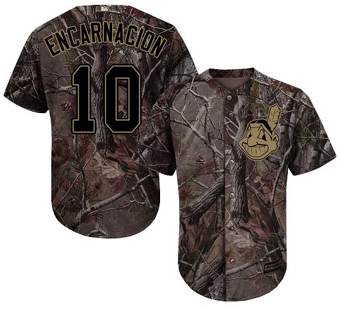 Indians #10 Edwin Encarnacion Camo Realtree Collection Cool Base Stitched Baseball Jersey Indians #10 Edwin Encarnacion Camo Realtree Collection Cool Base Stitched Baseball Jersey