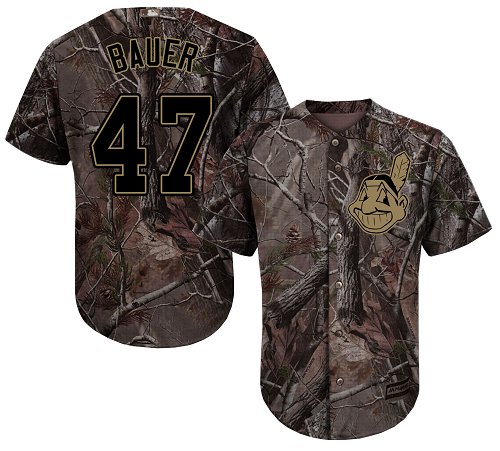Indians #47 Trevor Bauer Camo Realtree Collection Cool Base Stitched Baseball Jersey Indians #47 Trevor Bauer Camo Realtree Collection Cool Base Stitched Baseball Jersey