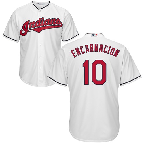 Indians #10 Edwin Encarnacion White New Cool Base Stitched Baseball Jersey Indians #10 Edwin Encarnacion White New Cool Base Stitched Baseball Jersey