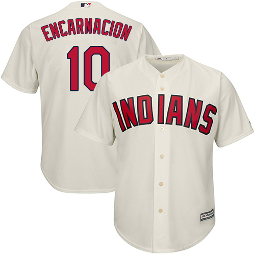 Indians #10 Edwin Encarnacion Cream New Cool Base Stitched Baseball Jersey Indians #10 Edwin Encarnacion Cream New Cool Base Stitched Baseball Jersey
