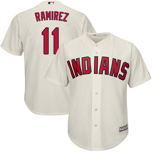 Indians #11 Jose Ramirez Cream New Cool Base Stitched Baseball Jersey Indians #11 Jose Ramirez Cream New Cool Base Stitched Baseball Jersey