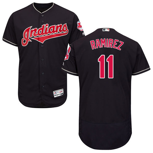 Indians #11 Jose Ramirez Navy Blue Flexbase Authentic Collection Stitched Baseball Jersey Indians #11 Jose Ramirez Navy Blue Flexbase Authentic Collection Stitched Baseball Jersey