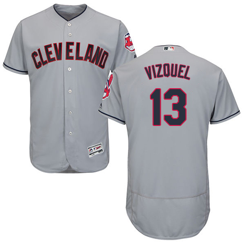 Indians #13 Omar Vizquel Grey Flexbase Authentic Collection Stitched MLB Jersey Indians #13 Omar Vizquel Grey Flexbase Authentic Collection Stitched MLB Jersey