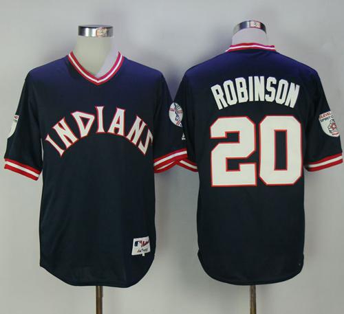Indians #20 Eddie Robinson Navy Blue 1976 Turn Back The Clock Stitched MLB Jersey Indians #20 Eddie Robinson Navy Blue 1976 Turn Back The Clock Stitched MLB Jersey
