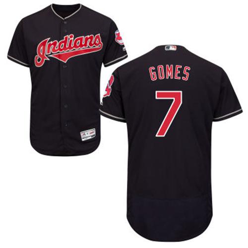Indians #7 Yan Gomes Navy Blue Flexbase Authentic Collection Stitched MLB Jersey Indians #7 Yan Gomes Navy Blue Flexbase Authentic Collection Stitched MLB Jersey
