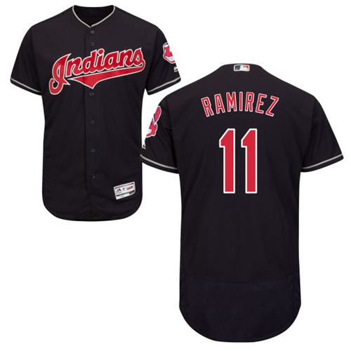 Indians #11 Jose Ramirez Navy Blue Flexbase Authentic Collection Stitched MLB Jersey Indians #11 Jose Ramirez Navy Blue Flexbase Authentic Collection Stitched MLB Jersey