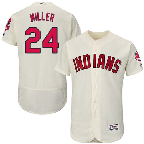 Indians #24 Andrew Miller Cream Flexbase Authentic Collection Stitched MLB Jersey Indians #24 Andrew Miller Cream Flexbase Authentic Collection Stitched MLB Jersey