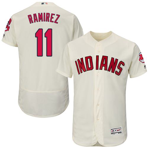 Indians #11 Jose Ramirez Cream Flexbase Authentic Collection Stitched MLB Jersey Indians #11 Jose Ramirez Cream Flexbase Authentic Collection Stitched MLB Jersey