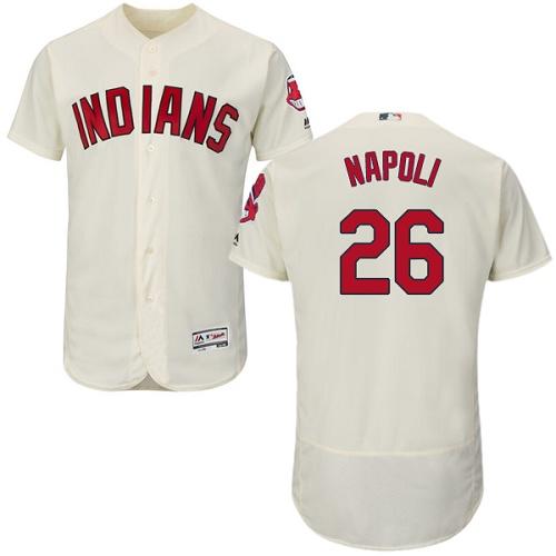 Indians #26 Mike Napoli Cream Flexbase Authentic Collection Stitched MLB Jersey Indians #26 Mike Napoli Cream Flexbase Authentic Collection Stitched MLB Jersey