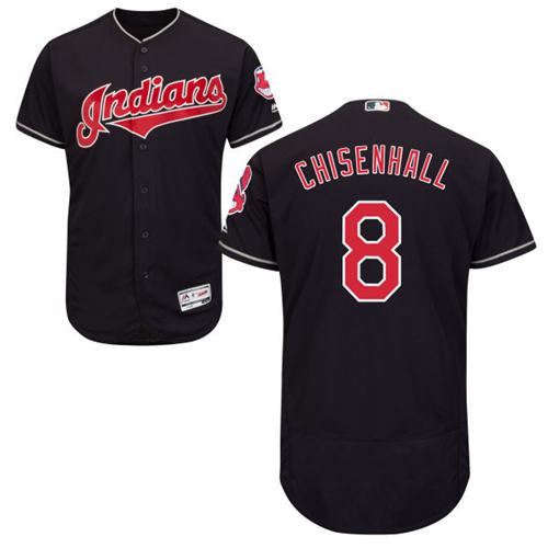 Indians #8 Lonnie Chisenhall Navy Blue Flexbase Authentic Collection Stitched MLB Jersey Indians #8 Lonnie Chisenhall Navy Blue Flexbase Authentic Collection Stitched MLB Jersey