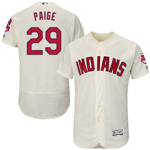 Indians #29 Satchel Paige Cream Flexbase Authentic Collection Stitched MLB Jersey Indians #29 Satchel Paige Cream Flexbase Authentic Collection Stitched MLB Jersey