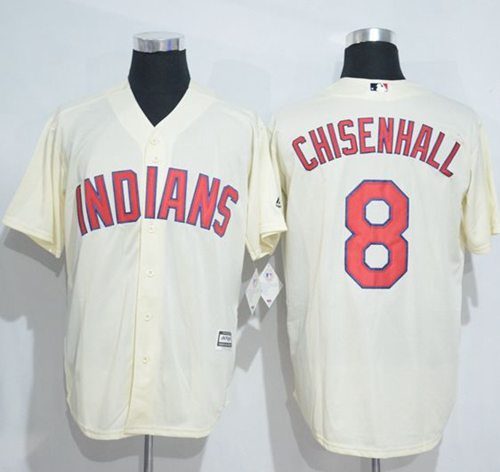 Indians #8 Lonnie Chisenhall Cream New Cool Base Stitched MLB Jersey Indians #8 Lonnie Chisenhall Cream New Cool Base Stitched MLB Jersey