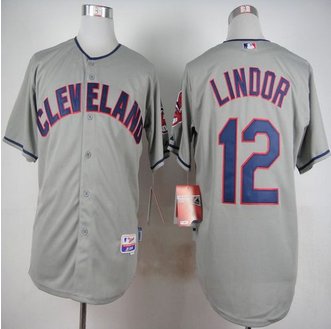 Cleveland Indians #12 Francisco Lindor Grey Cool Base Stitched Baseball Jersey Cleveland Indians #12 Francisco Lindor Grey Cool Base Stitched Baseball Jersey