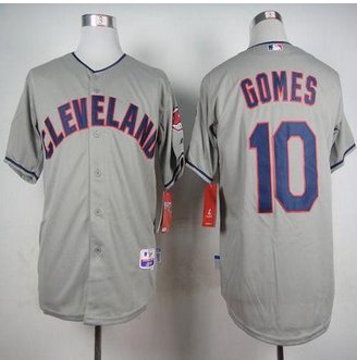 Cleveland Indians #10 Yan Gomes Grey Cool Base Stitched Baseball Jersey Cleveland Indians #10 Yan Gomes Grey Cool Base Stitched Baseball Jersey