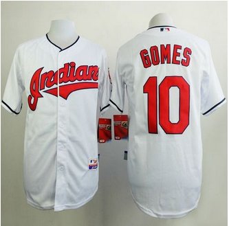 Cleveland Indians #10 Yan Gomes White Cool Base Stitched Baseball Jersey Cleveland Indians #10 Yan Gomes White Cool Base Stitched Baseball Jersey