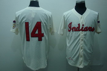 Cleveland Indians 14 Larry Doby Cream Jerseys Throwback Cleveland Indians 14 Larry Doby Cream Jerseys Throwback