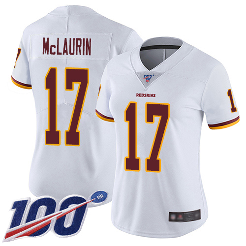 Redskins #17 Terry McLaurin White Women's Stitched Football 100th Season Vapor Limited Jersey Redskins #17 Terry McLaurin White Women's Stitched Football 100th Season Vapor Limited Jersey