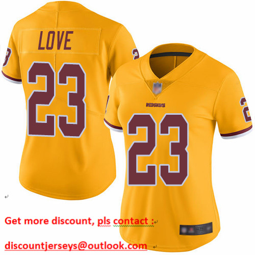 Redskins #23 Bryce Love Gold Women's Stitched Football Limited Rush Jersey Redskins #23 Bryce Love Gold Women's Stitched Football Limited Rush Jersey