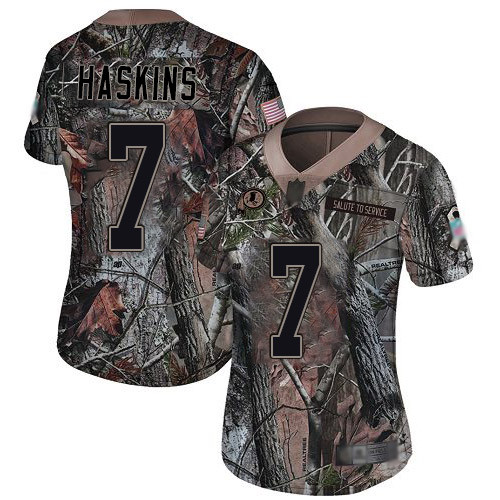 Redskins #7 Dwayne Haskins Camo Women's Stitched Football Limited Rush Realtree Jersey Redskins #7 Dwayne Haskins Camo Women's Stitched Football Limited Rush Realtree Jersey