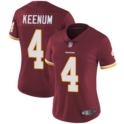 Women Nike Redskins 4 Case Keenum Burgundy Women Vapor Untouchable Limited Jersey Women Nike Redskins 4 Case Keenum Burgundy Women Vapor Untouchable Limited Jersey