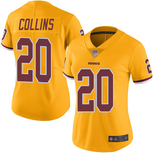 Redskins #20 Landon Collins Gold Women's Stitched Football Limited Rush Jersey Redskins #20 Landon Collins Gold Women's Stitched Football Limited Rush Jersey