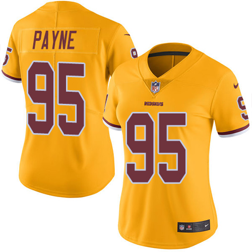 Nike Redskins #95 Da'Ron Payne Gold Women's Stitched NFL Limited Rush Jersey Nike Redskins #95 Da'Ron Payne Gold Women's Stitched NFL Limited Rush Jersey