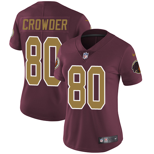 Nike Redskins #80 Jamison Crowder Burgundy Red Alternate Women's Stitched NFL Vapor Untouchable Limited Jersey Nike Redskins #80 Jamison Crowder Burgundy Red Alternate Women's Stitched NFL Vapor Untouchable Limited Jersey