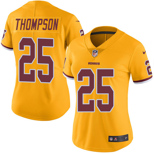 Nike Redskins #25 Chris Thompson Gold Women's Stitched NFL Limited Rush Jersey Nike Redskins #25 Chris Thompson Gold Women's Stitched NFL Limited Rush Jersey