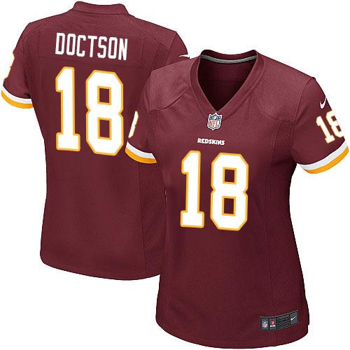 Nike Redskins #18 Josh Doctson Burgundy Red Team Color Women's Stitched NFL Elite Jersey
